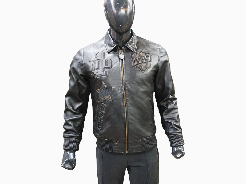 N1DPLJ-5000- N1DP LEATHER JACKET  (TRIPLE BLACK LAMB SKIN)