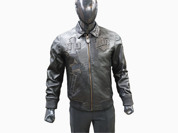 N1DPLJ-5000- N1DP LEATHER JACKET  (TRIPLE BLACK LAMB SKIN)