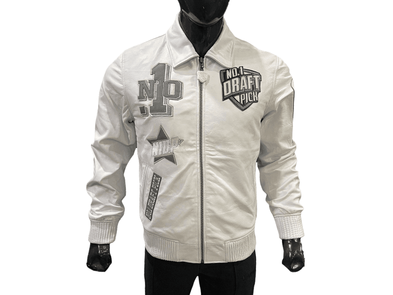 N1DPLJ-5000- N1DP LEATHER JACKET (RAIDERS WHITE/WHITE)