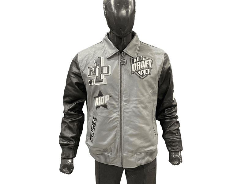 N1DPLJ-5000- N1DP LEATHER JACKET (RAIDERS GREY/BLACK)