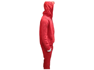 EMBOSS HOODY & JOGGER SET-RED
