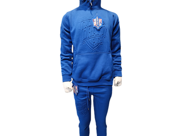 EMBOSS HOODY & JOGGER SET-ROYAL BLUE
