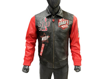 N1DPLJ-5000 N1DP LEATHER JACKET (CHICAGO BLACK/RED LAMB SKIN)